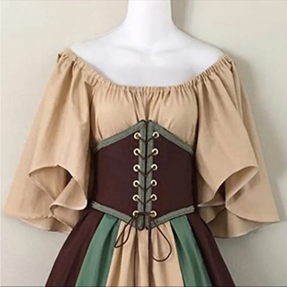 Womens Renaissance Medieval Victorian Fancy Dress Gothic Cosplay Vintage Costume - Picture 7 of 16